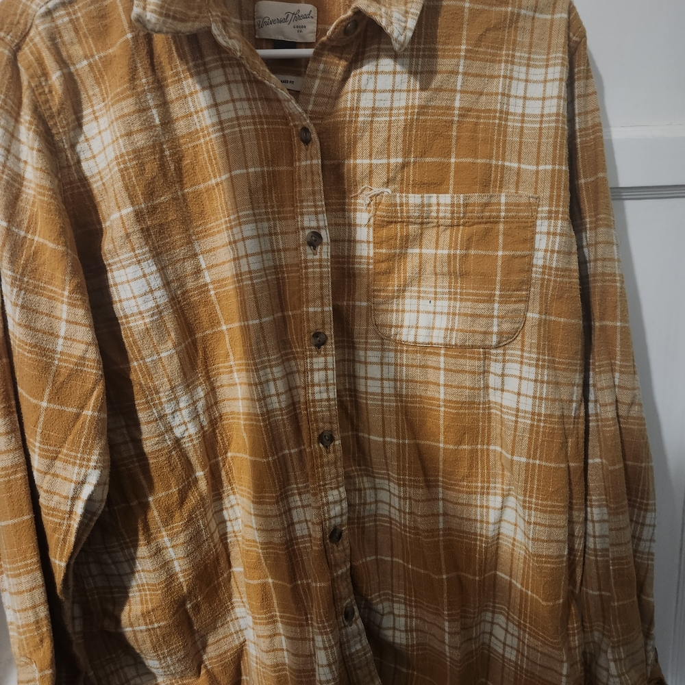 Universal Thread Brown Plaid Button Down Shirt
